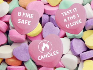 Fire safety messages on conversation hearts
