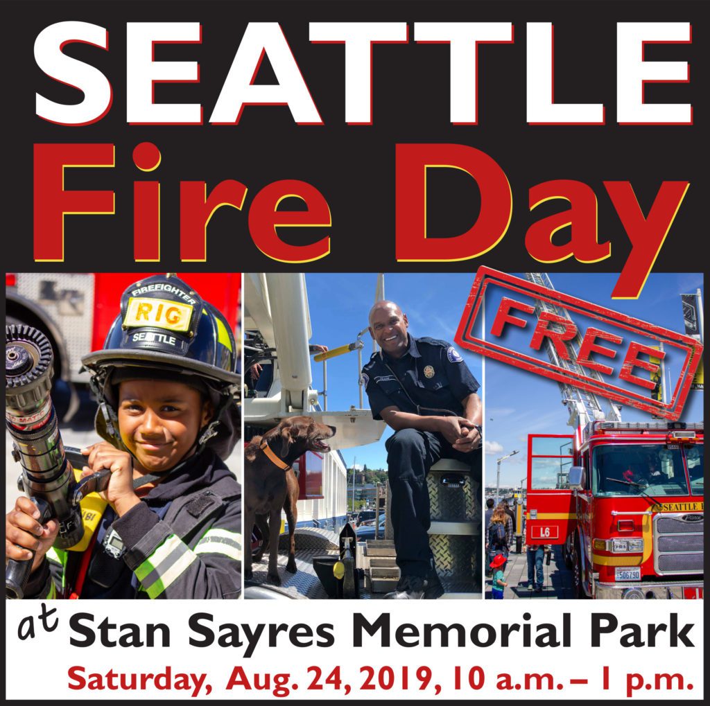 Seattle Fire Day on Aug. 24 at Stan Sayres Memorial Park informational flyer