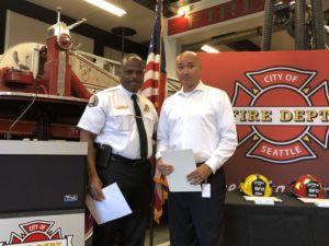 Chris Santos and Fire Chief Scoggins