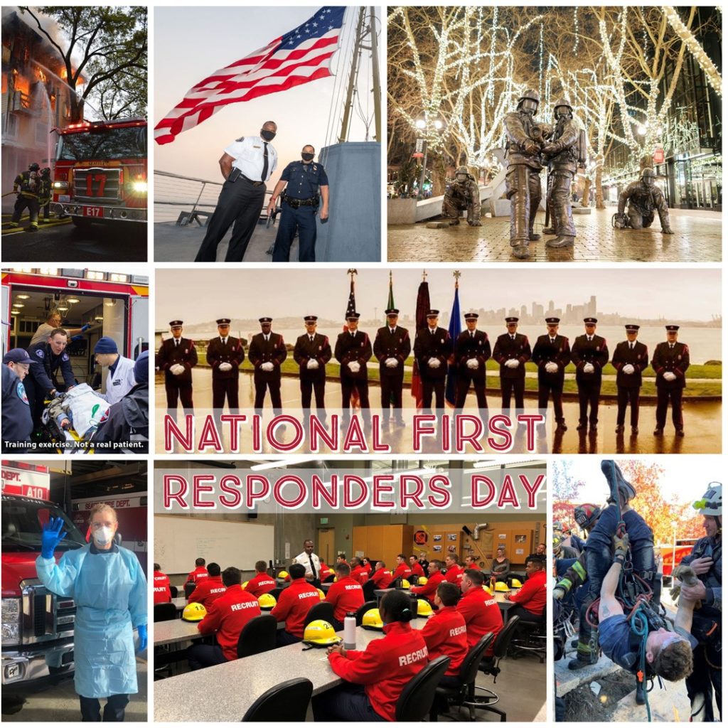 Collage of Seattle Firefighters and paramedics.