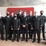 Group photo of firefighters promoted to lieutenant or captain