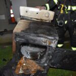 burned clothes dryer from fire
