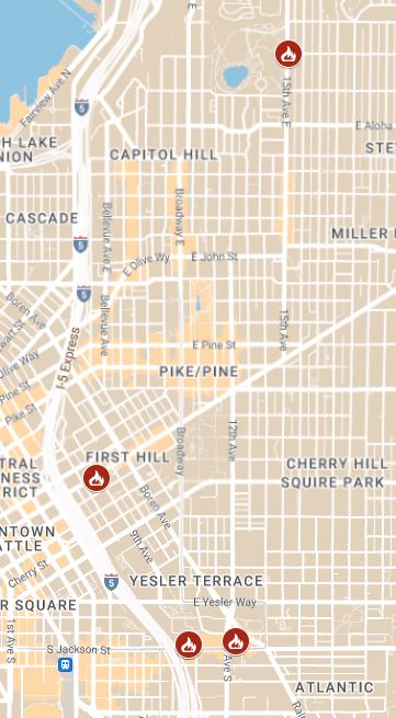 Recent intentionally set fires in the Chinatown-International District, First Hill and Capitol Hill neighborhoods – Fire Line