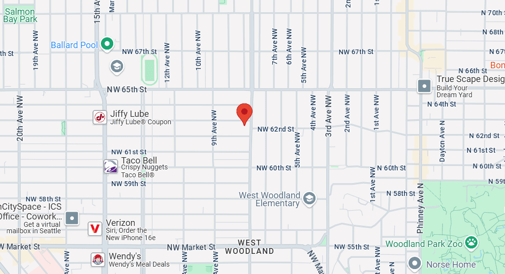 Google Map pointing to 805 Northwest 63rd Street.