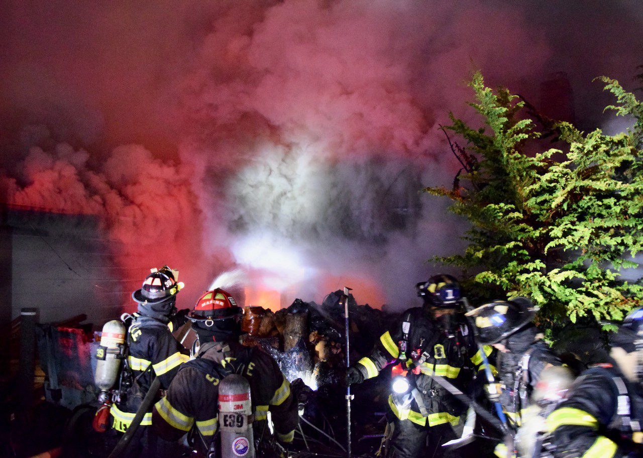 Residential fire in the 11000 block of Bartlett Ave. NE.