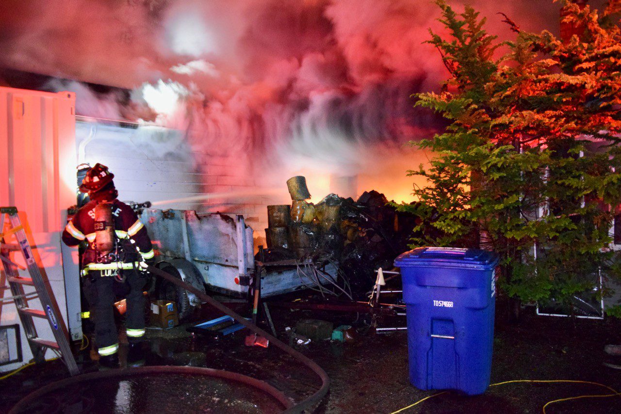 Residential fire in the 11000 block of Bartlett Ave. NE.