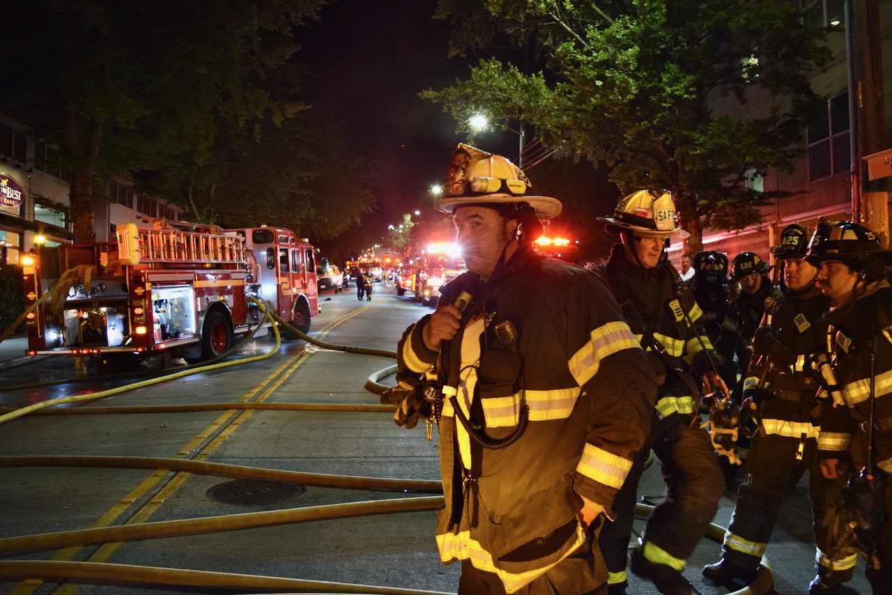 Battalion Chief in command of a fire incident.